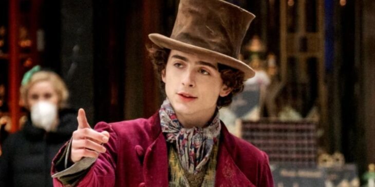 Timothée Chalamet em set de Wonka