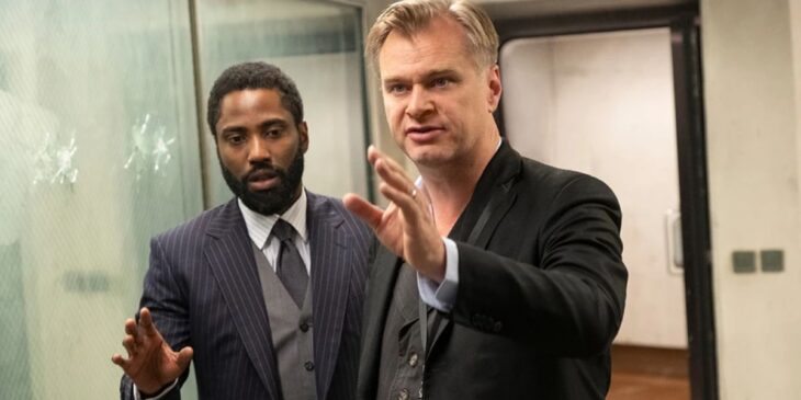 Christopher Nolan no set de Tenet