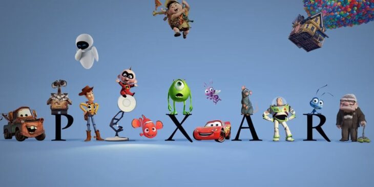 Grupo de personagens da Pixar