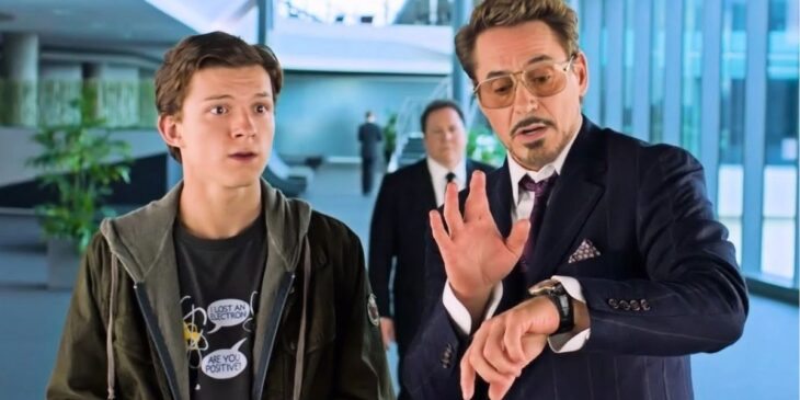 Tom Holland e Robert Downey Jr. na Marvel