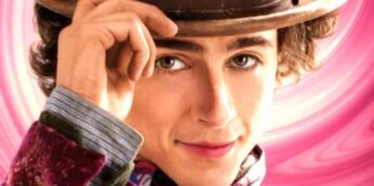 Timothée Chalamet caracterizado em Wonka