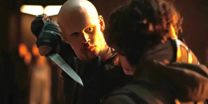 Feyd Rautha lutando contra Paul Atreides em Duna Parte 2