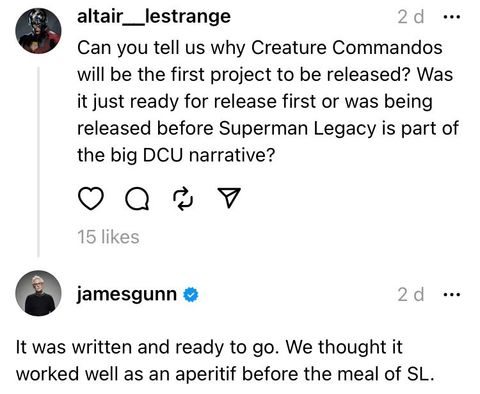 James Gunn explica Comando das Criaturas inaugurar o DCU