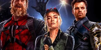 David Harbour, Florence Pugh e Sebastian Stan, em Thunderbolts
