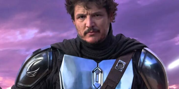 Pedro Pascal com armadura de The Mandalorian