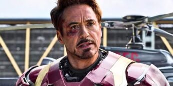 Robert Downey Jr caracterizado como Homem de Ferro