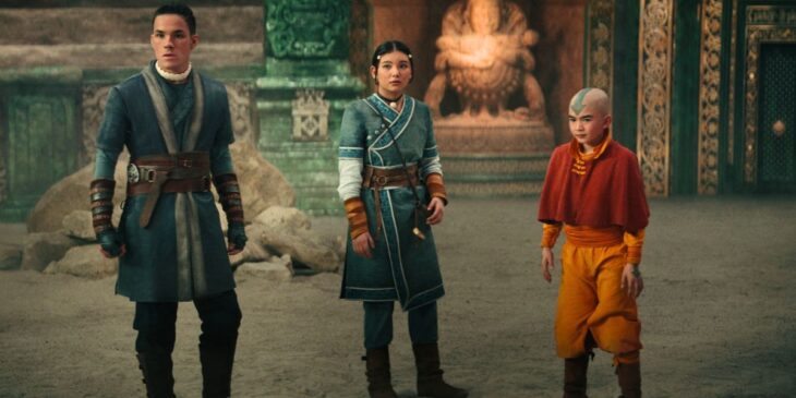 Trio protagonista de Avatar O Último Mestre do Ar