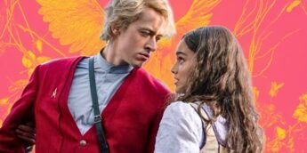 Tom Blyth e Rachel Zegler em Jogos Vorazes