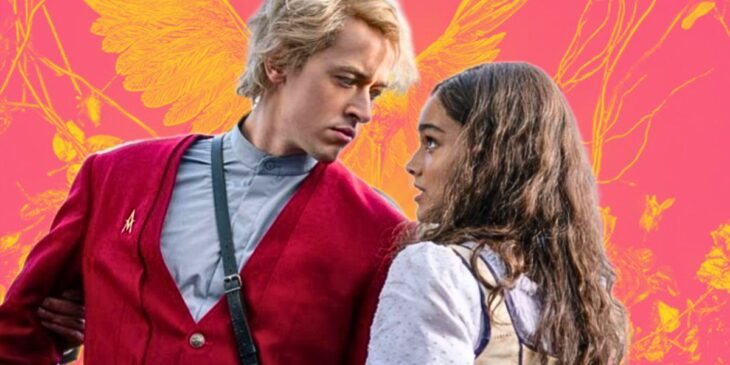 Tom Blyth e Rachel Zegler em Jogos Vorazes