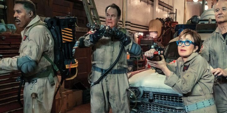 Caça-Fantasmas no filme Ghostbusters Apocalipse de Gelo