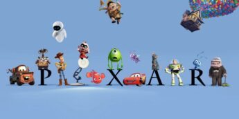 Logo da Pixar com personagens