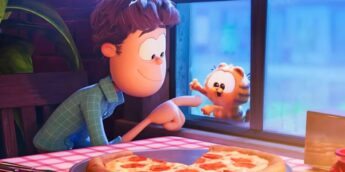 Jon e Garfield em clipe de Fora de Casa