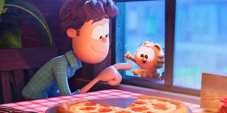 Jon e Garfield em clipe de Fora de Casa