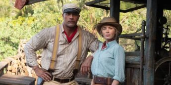 Dwayne Johnson e Emily Blunt em Jungle Cruise