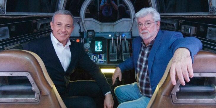 Bob Iger da Disney, e George Lucas, de Star Wars