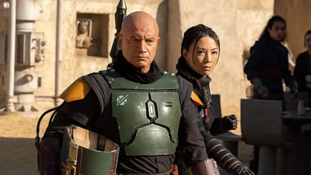 Ming-Na Wen e Temuera Morrison em O Livro de Boba Fett