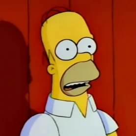 Homer surpreso em Os Simpsons