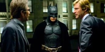 Gordon, Batman e Harvey Dent em Cavaleiro das Trevas