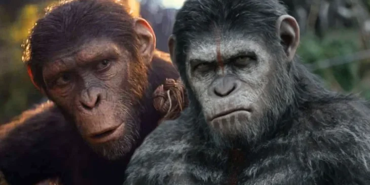 Noa e César em Planeta dos Macacos