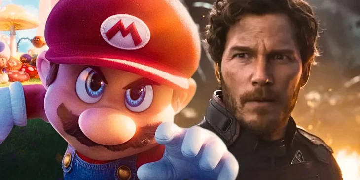 Super Mario, da franquia Nintendo, e Chris Pratt
