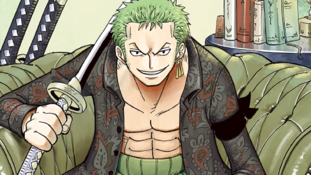 Roronoa Zoro em arte de ONE PIECE novel ZORO