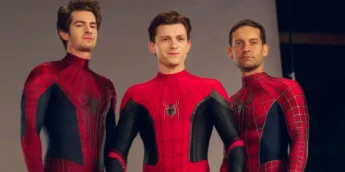 Andrew Garfield, Tom Holland e Tobey Maguire em Homem-Aranha Sem Volta Para Casa
