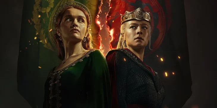 Alicent e Rhaenyra Targaryen em A Casa do Dragão