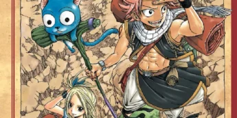 Natsu, Lucy e Happy em capa do Volume 1 do mangá Fairy Tail