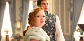 Penelope e Colin na série Bridgerton