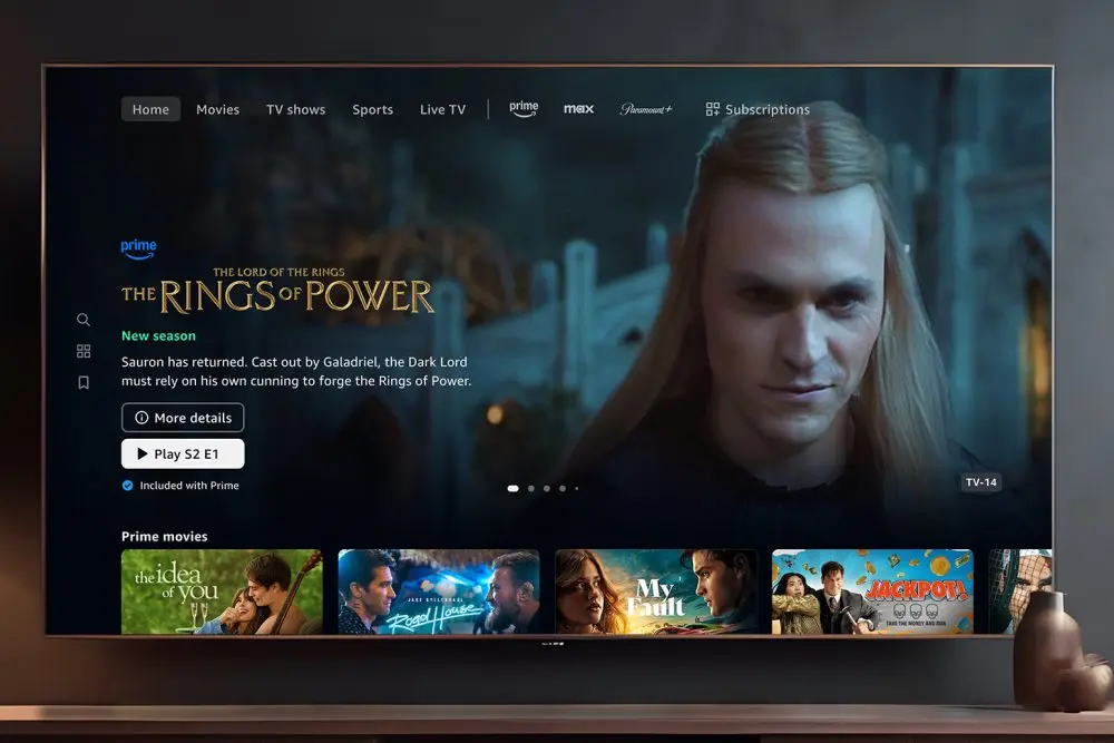 nova interface do Prime Video
