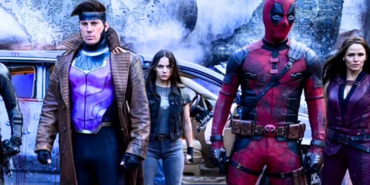 Dafne Keen com elenco de Deadpool & Wolverine
