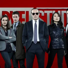 Agents of SHIELD e logo da Marvel Studios