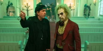 Tim Burton no set de Beetlejuice Beetlejuice