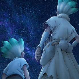 Arte promocional da temporada final de dr. STONE