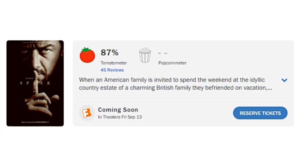Aprovação de Não Fale o Mal no Rotten Tomatoes