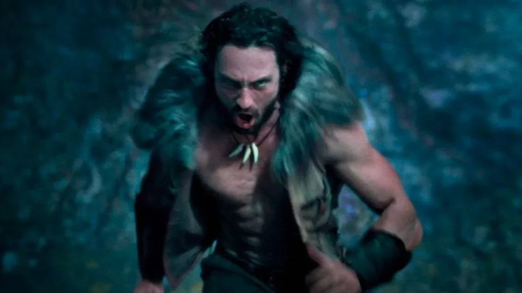 Aaron Taylor-Johnson em ação em Kraven o Caçador