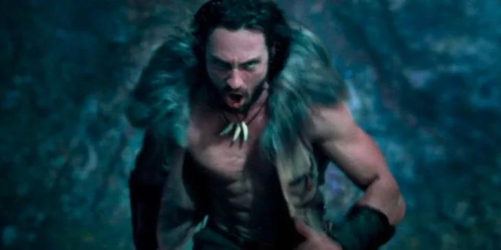 Aaron Taylor-Johnson em ação em Kraven o Caçador