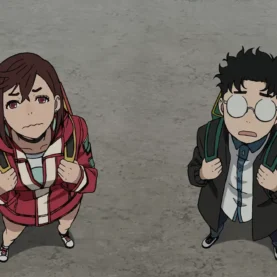 Okarun e Momo em cena do Episódio 12 de DAN DA DAN