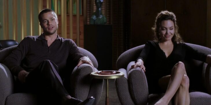 Brad Pitt e Angelina Jolie em Sr. e Sra. Smith