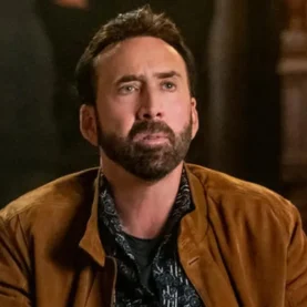 Nicolas Cage em bastidores de filme