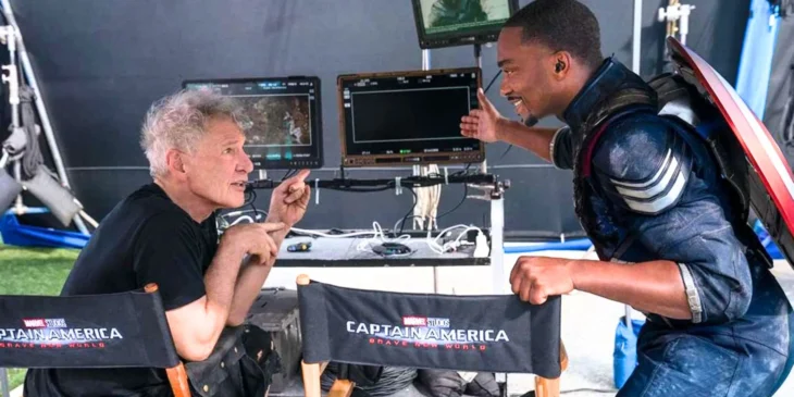 Capitão América com Anthony Mackie e Harrison Ford