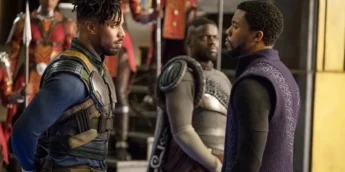 Chadwick Boseman e Michael B. Jordan em Pantera Negra