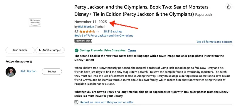 Amazon relançamento Percy Jackson e o Mar de Monstros