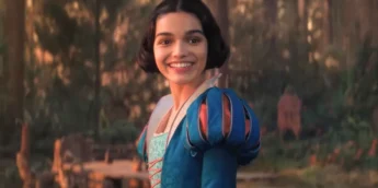 Rachel Zegler com visual de Branca de Neve