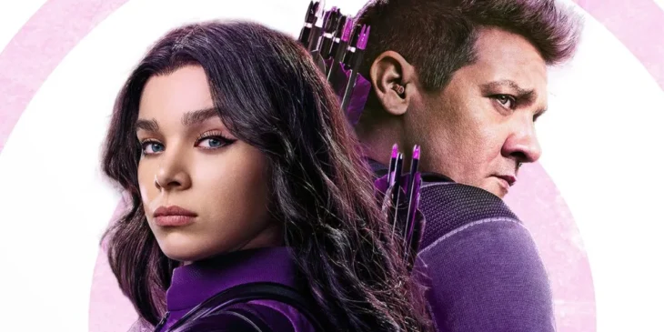 Hailee Steinfeld e Jeremy Renner na série Gavião Arqueiro
