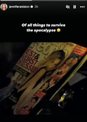 Jennifer Aniston sobre The Last of Us no Instagram stories