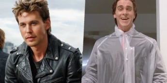 Austin Butler e Christian Bale em Psicopata Americano