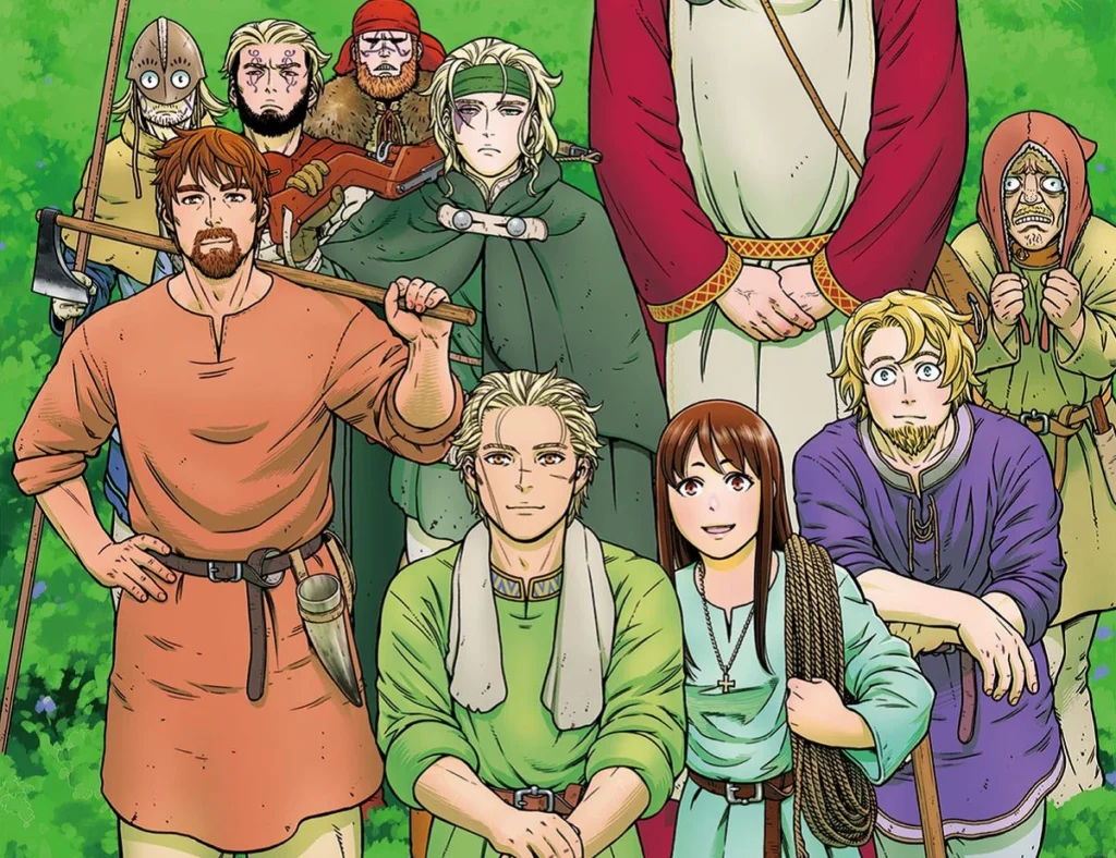 Thorfinn e grupo em capa do Volume 25 de Vinland Saga