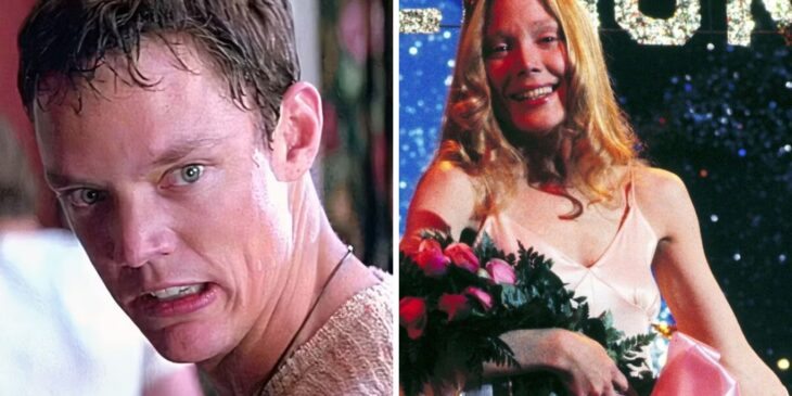 Mattew Lillard em Pânico e Sissy Spacek como Carrie White em Carrie (1976)