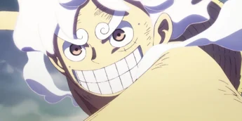 Luffy na forma Gear 5 em cena do Episódio 1.129 de One Piece